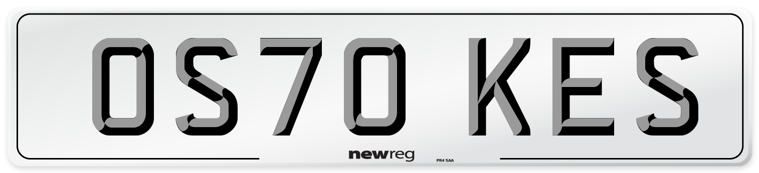 OS70 KES Number Plate from New Reg